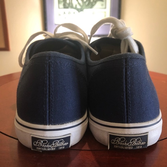 Brooks Brothers navy lace up boat shoe sneaker 11 - Picture 4 of 8